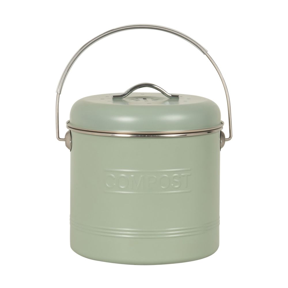 Seau à compost en fer vert