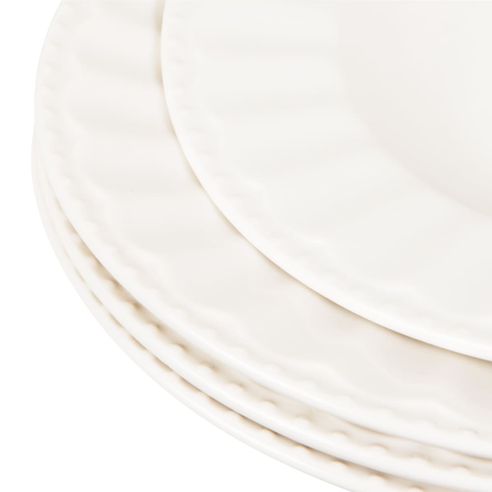 Service de table 12 pièces en porcelaine blanche - Maisons du Monde
