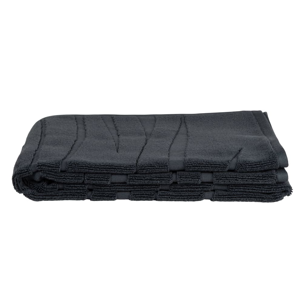 Serviette de bain en coton biologique gris anthracite à motifs 70x140