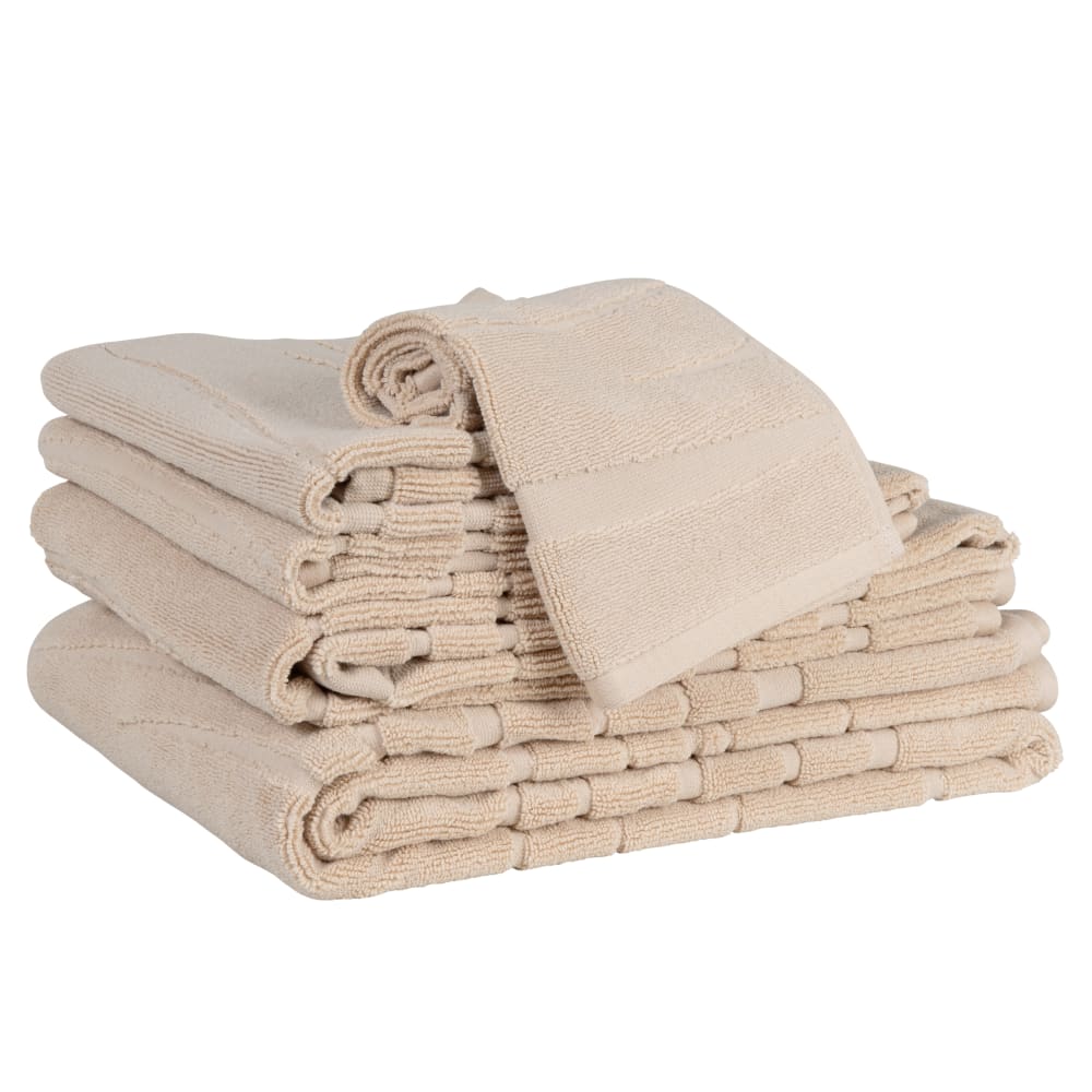 Serviette de toilette en coton biologique beige à motifs 50x90 - Maisons du Monde