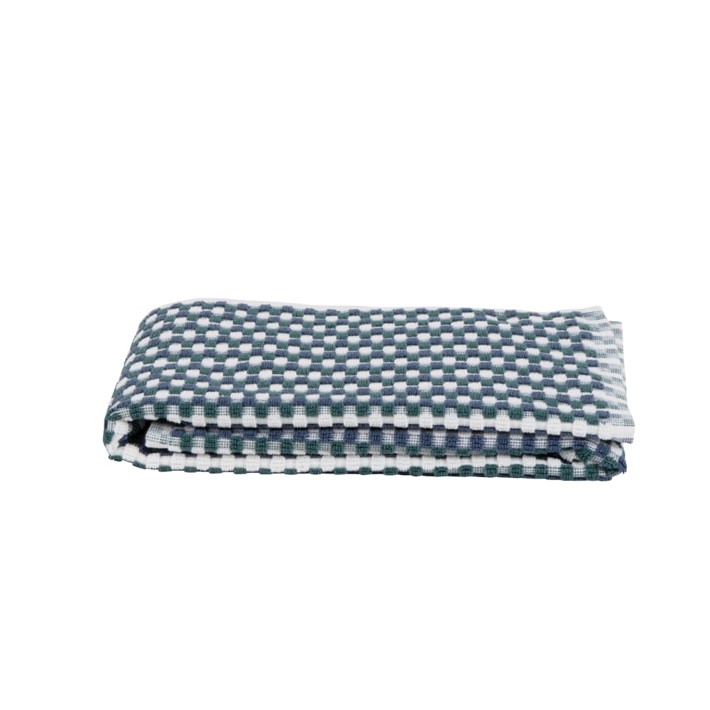 Serviette de toilette en coton biologique motifs à carreaux tricolores 50x90