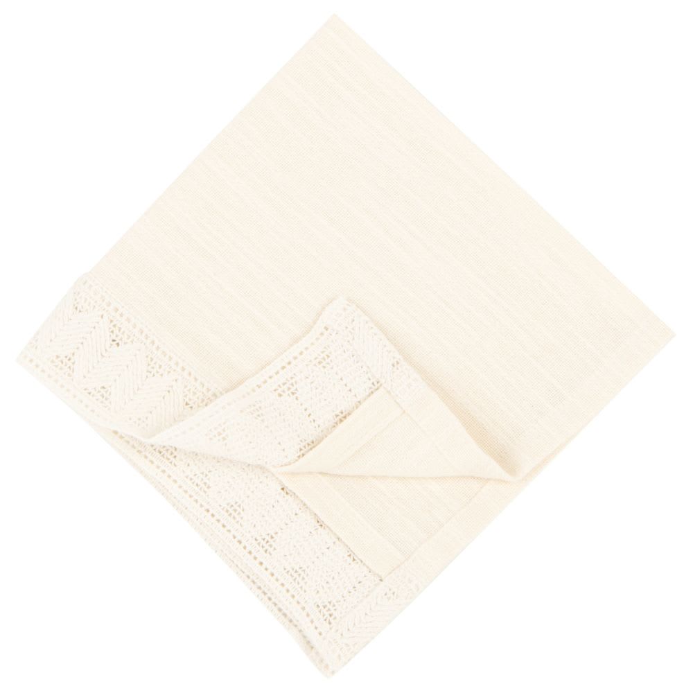 Serviettes de table en coton écru et dentelle 42x42 (x2) - Maisons du Monde