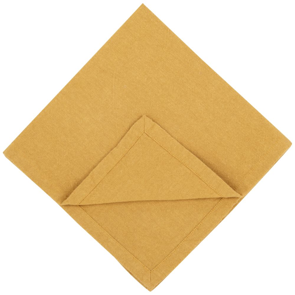 Serviettes en coton jaune 42x42 (x4)