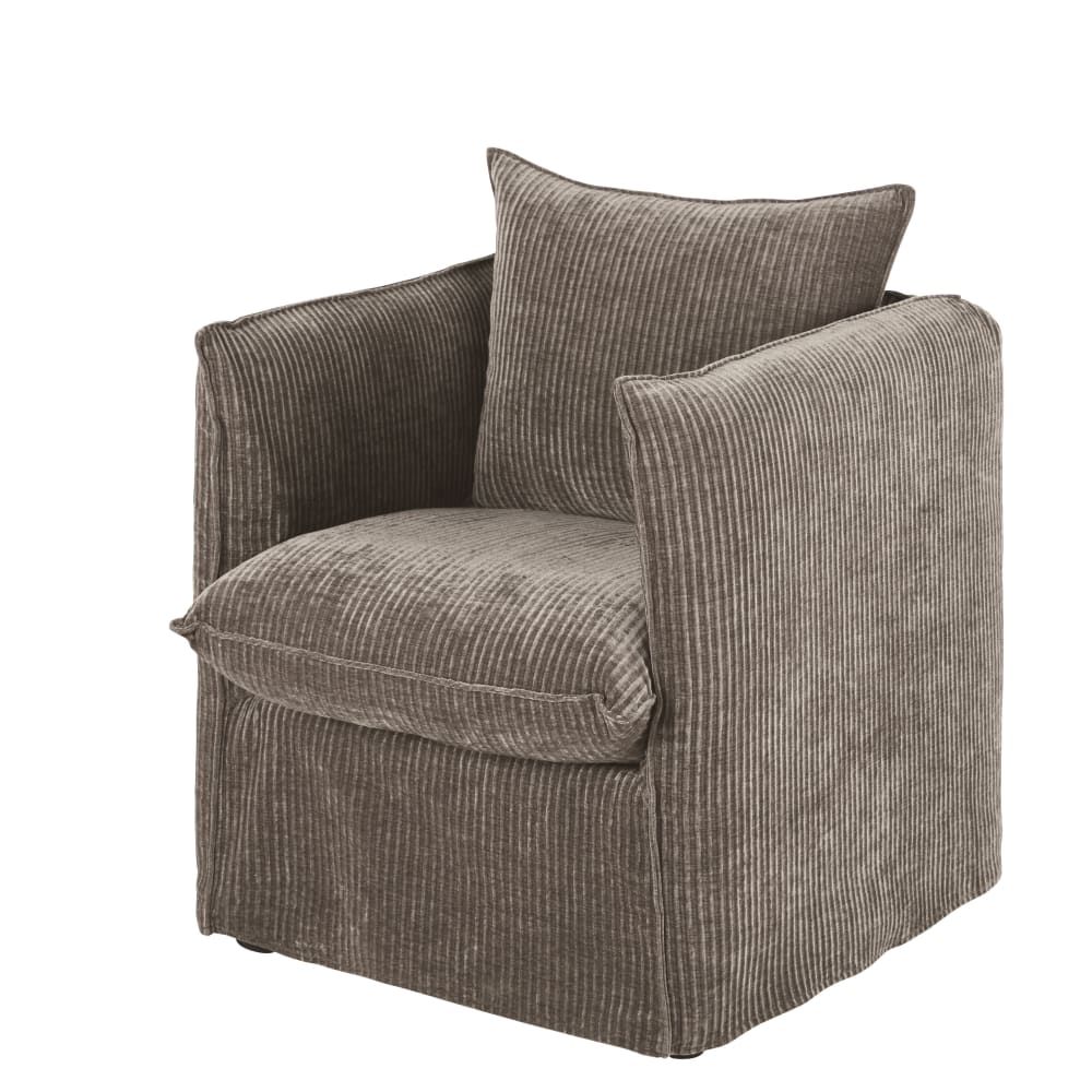 Sessel aus Cord, braun - Maisons Du Monde