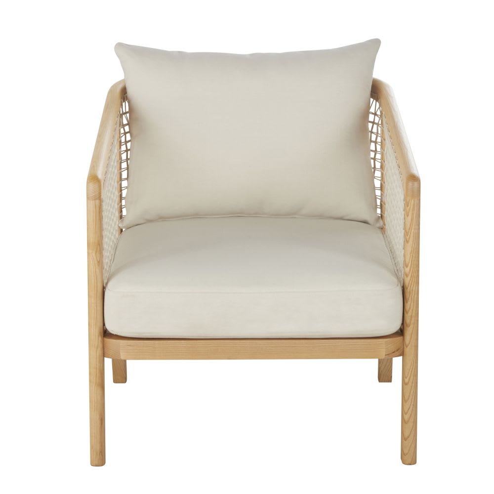 Sessel aus Eschenholz und seilen, beige - Maisons Du Monde