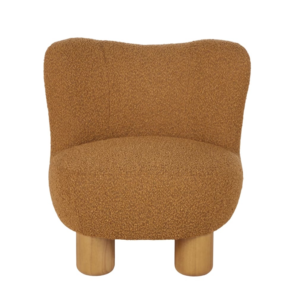 Sessel mit Bezug aus Bouclé-Stoff, ockerfarben - Maisons Du Monde