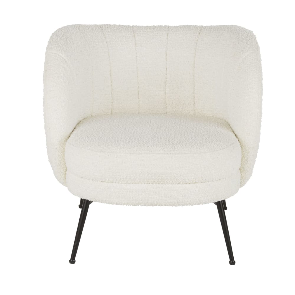 Sessel mit Bezug aus ecrufarbenem Bouclé-Stoff - Maisons Du Monde