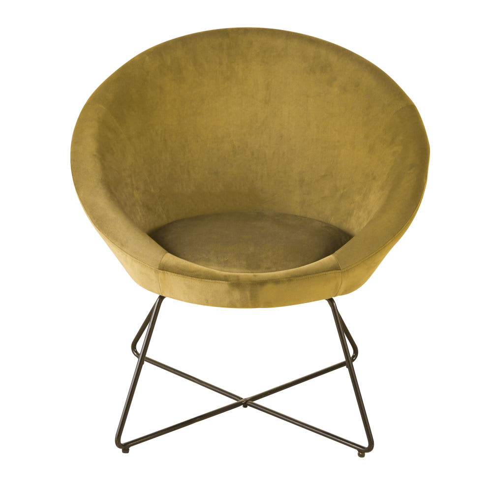Sessel mit Samtbezug, ockerfarben - Maisons Du Monde