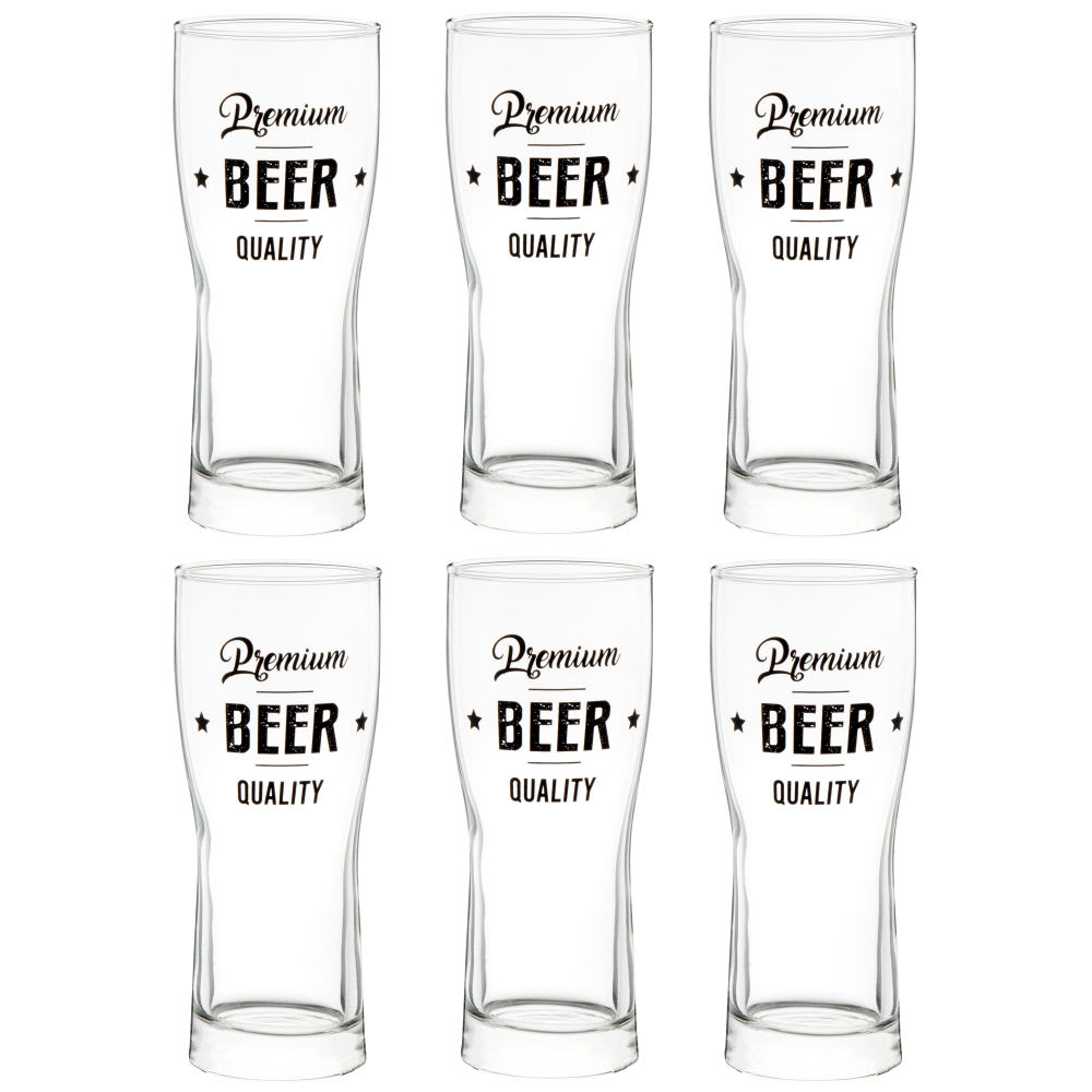 Set de 6 de jarras de cerveza con soporte de madera de eucalipto - Maisons du Monde