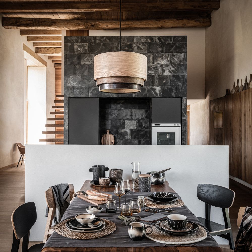 Set de table rond en fibre végétale tressée — vue 3