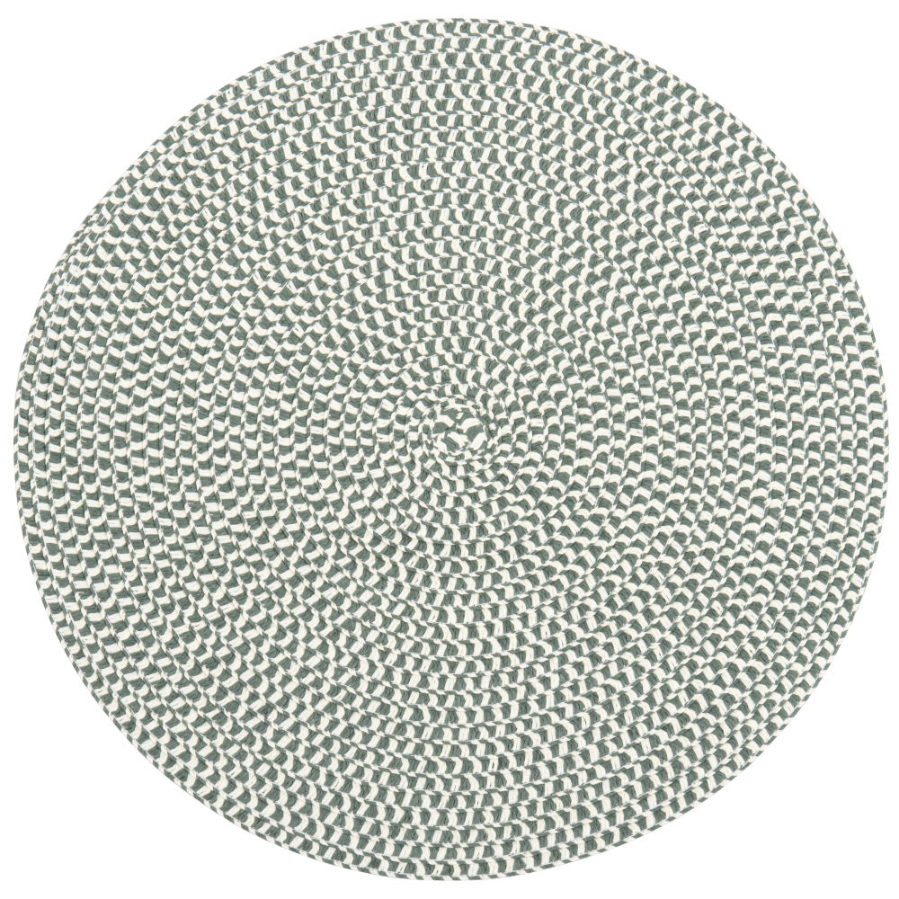 Set de table rond en papier bleu et blanc