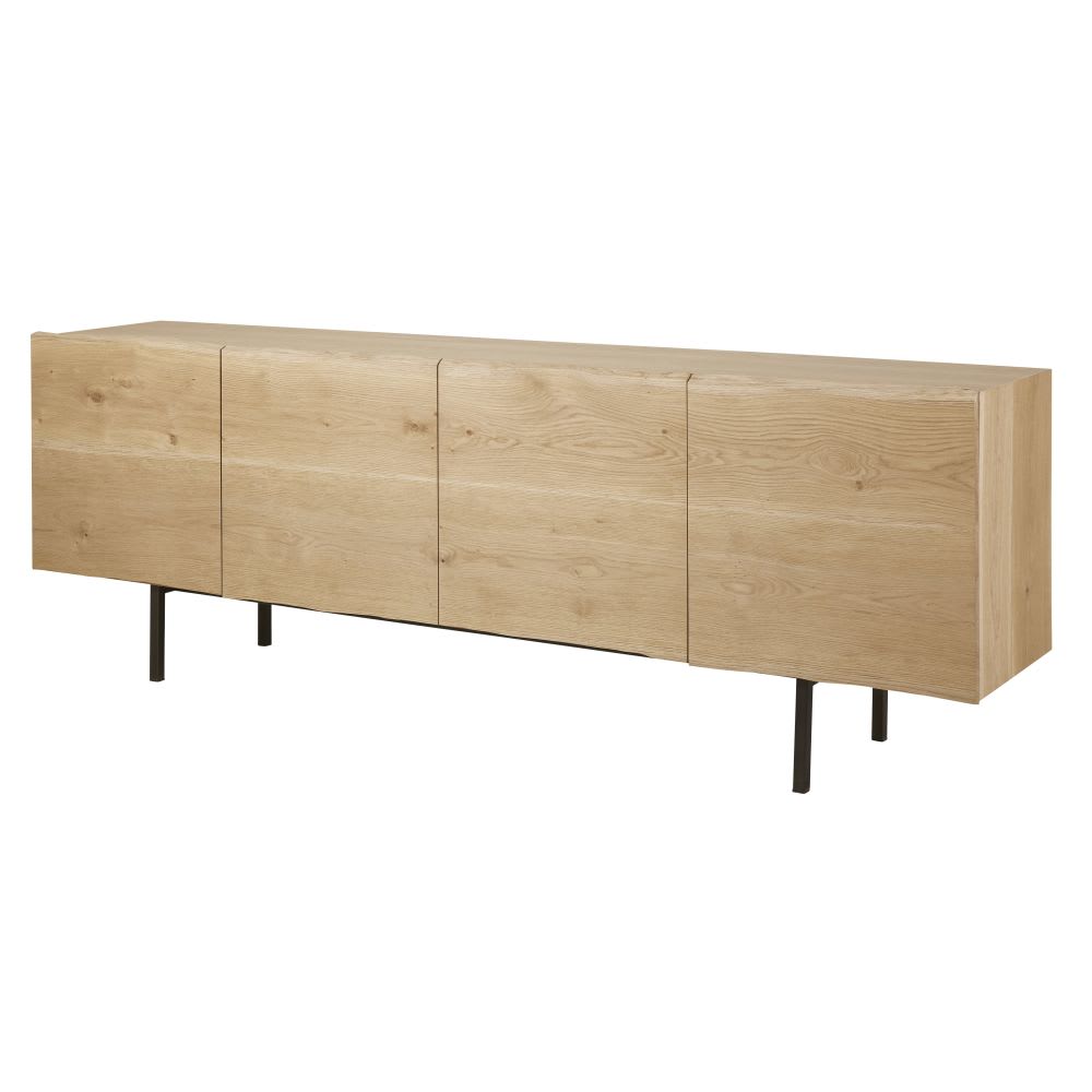 Sideboard mit 4 mit Eichenfurnier, 220 cm breit - Maisons Du