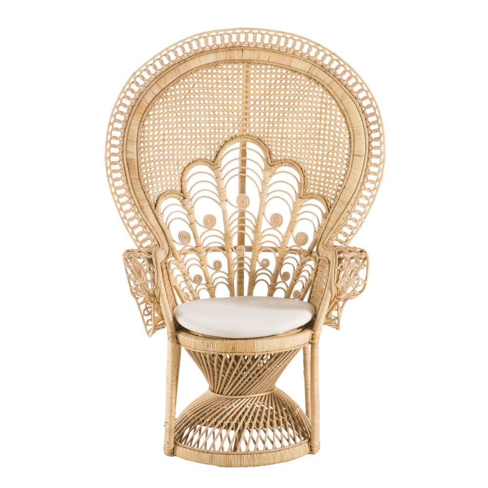 Silla de comedor de ratán natural trenzado a mano - Maisons du Monde