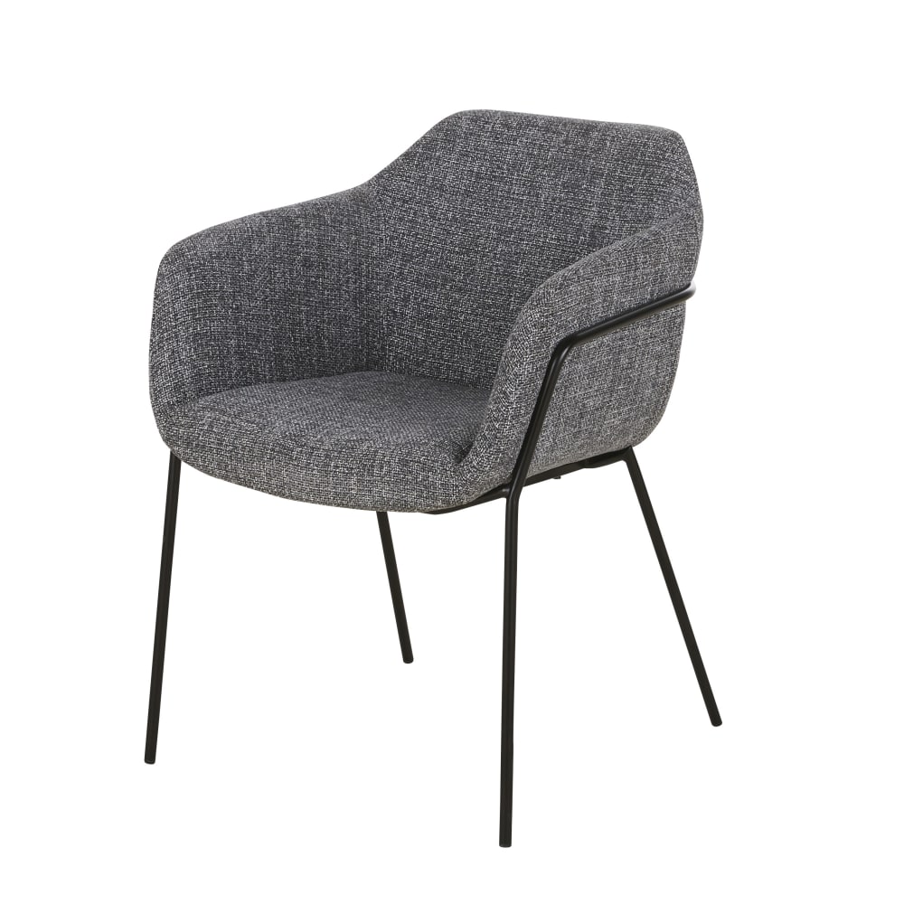 sillon de comedor de tela gris jaspeada