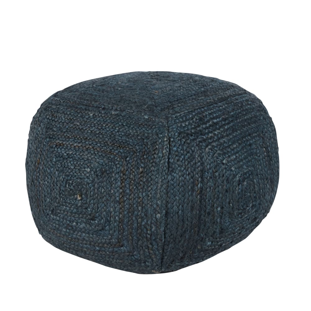 Sitzpouf aus Hanf, blau - Maisons Du Monde