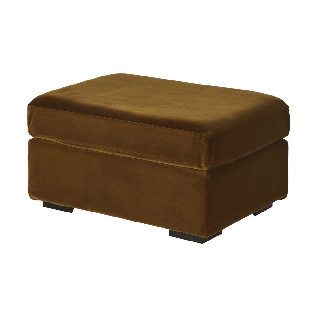 Sitzpouf für modulares Sofa aus Samt, bronzefarben - Maisons Du