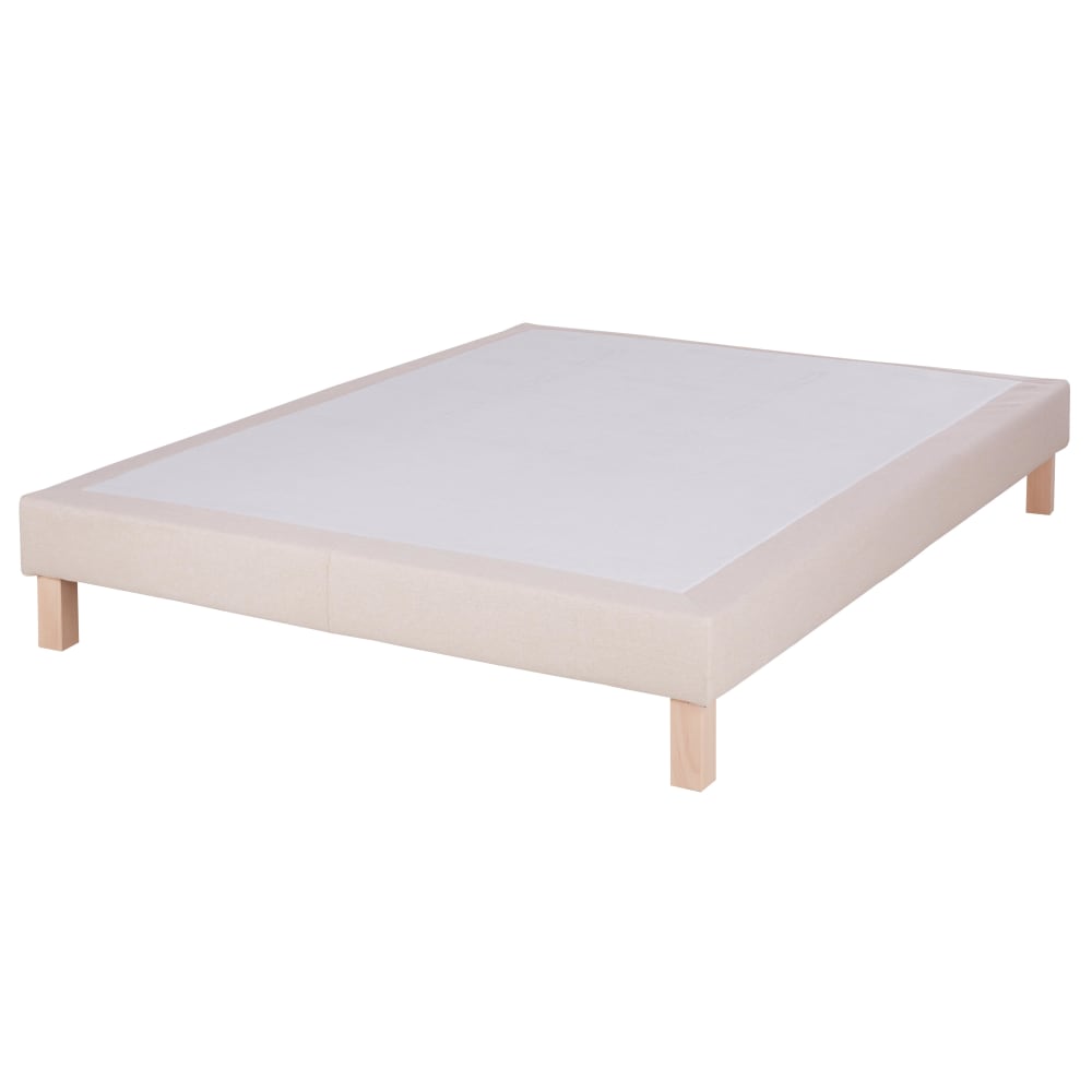 Sommier en tissu polyester tramé beige 140x190