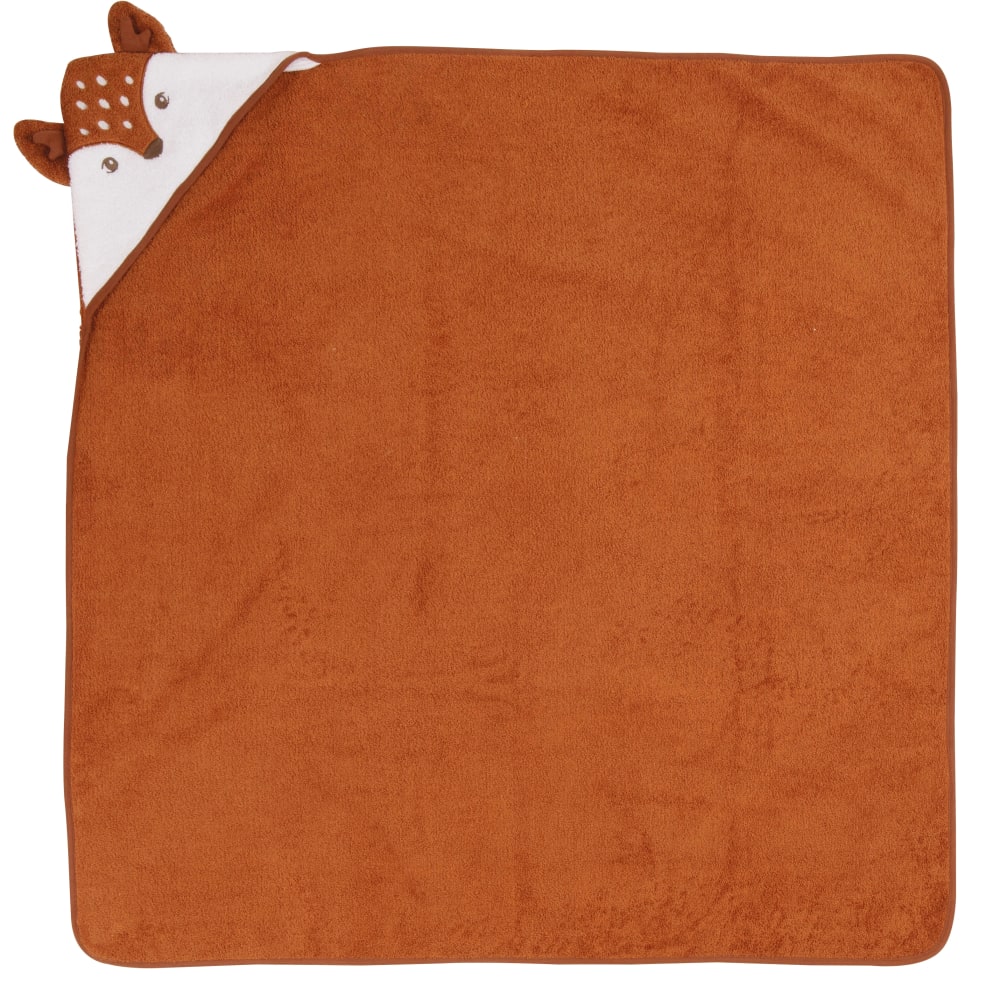 Sortie de bain biche en coton écru et caramel 100x100 (Maisons du Monde) - Image 1