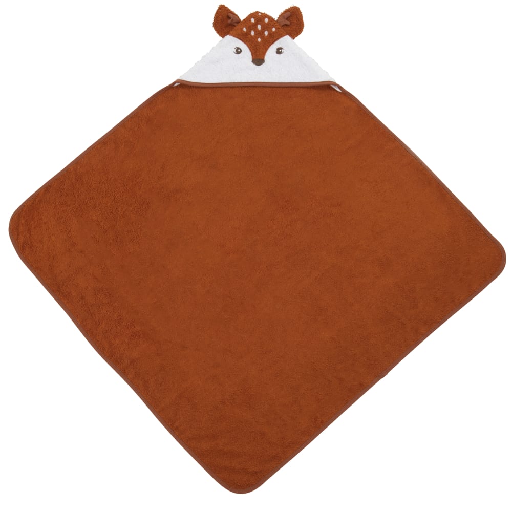 Sortie de bain en coton biologique marron capuche biche 80x80 (Maisons du Monde) - Image 1