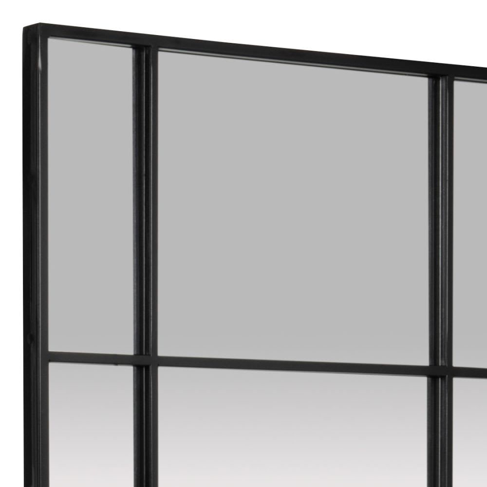 Specchio a finestra rettangolare in acciaio nero 50x110 cm -