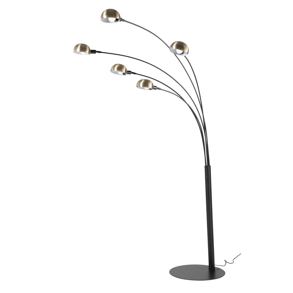 Staande lamp van zwart metaal en brons H198 - Maisons Du Monde