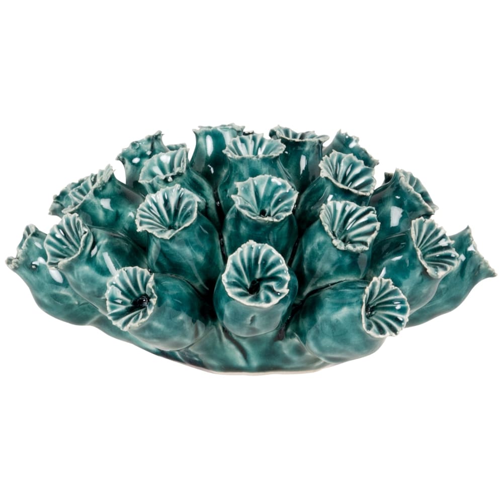 Statuette corail en dolomite bleu vert H7