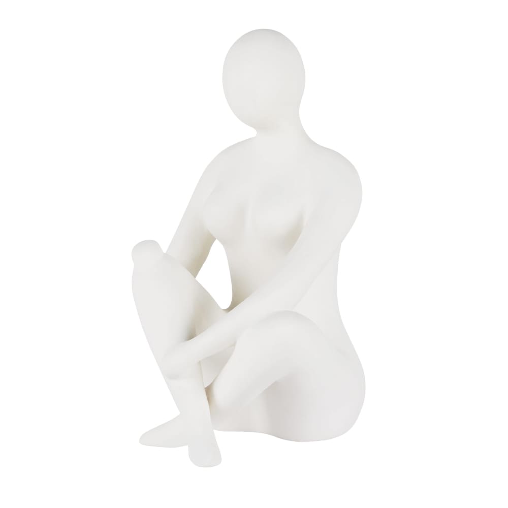Statuette personnage en céramique blanche H35