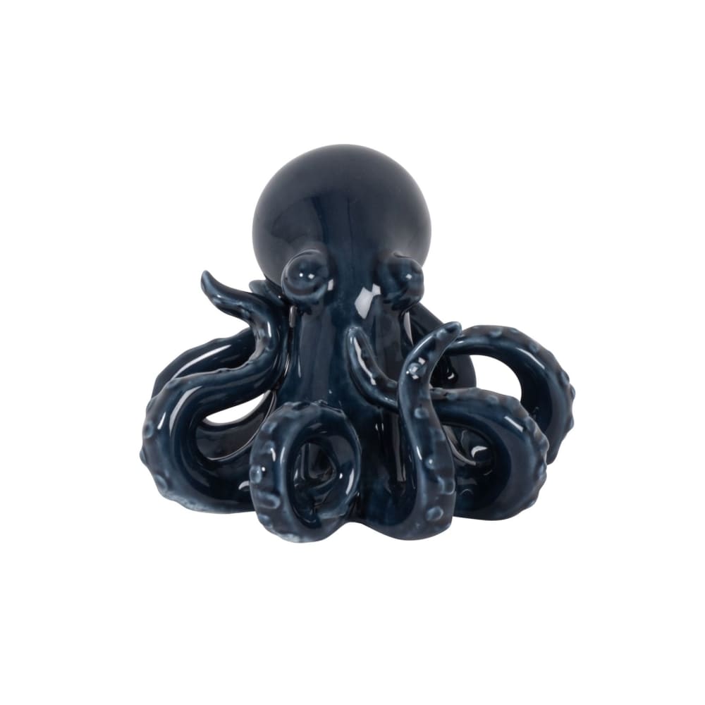 Statuette pieuvre en porcelaine bleu marine H9 — Beyit