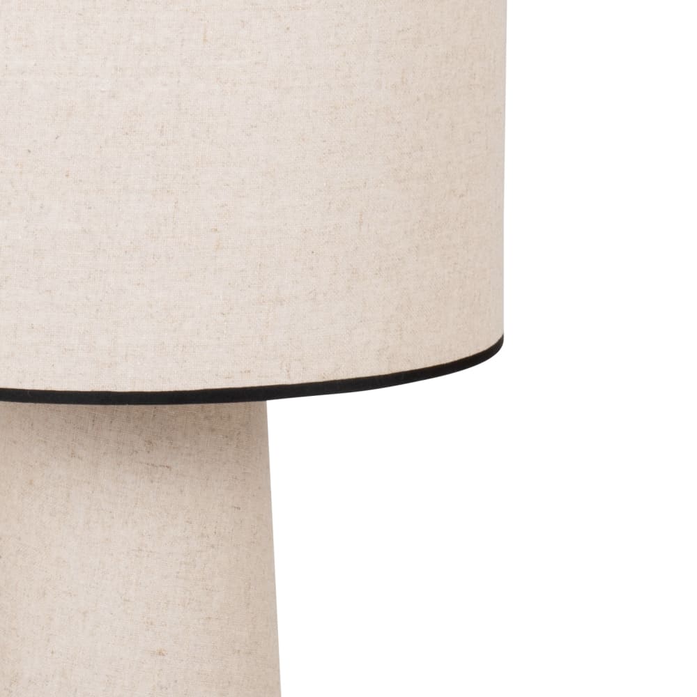 Stehlampe aus beigefarbenem Recycling-Polyester mit schwarzem
