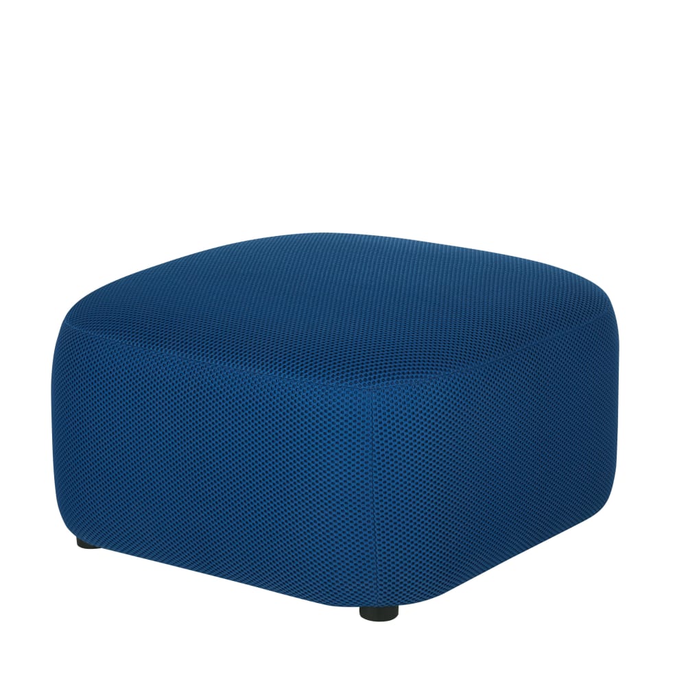 Stoffen poef met 3D-gaas in blauwe kleur - Maisons Du Monde