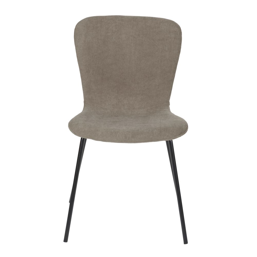 Stuhl mit recyceltem, beige-cappuccinofarbenem Cordsamtbezug -