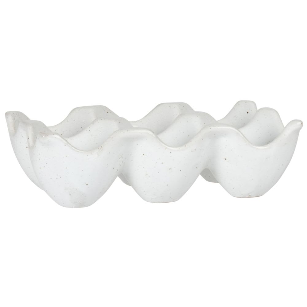 Support à œufs en porcelaine grise