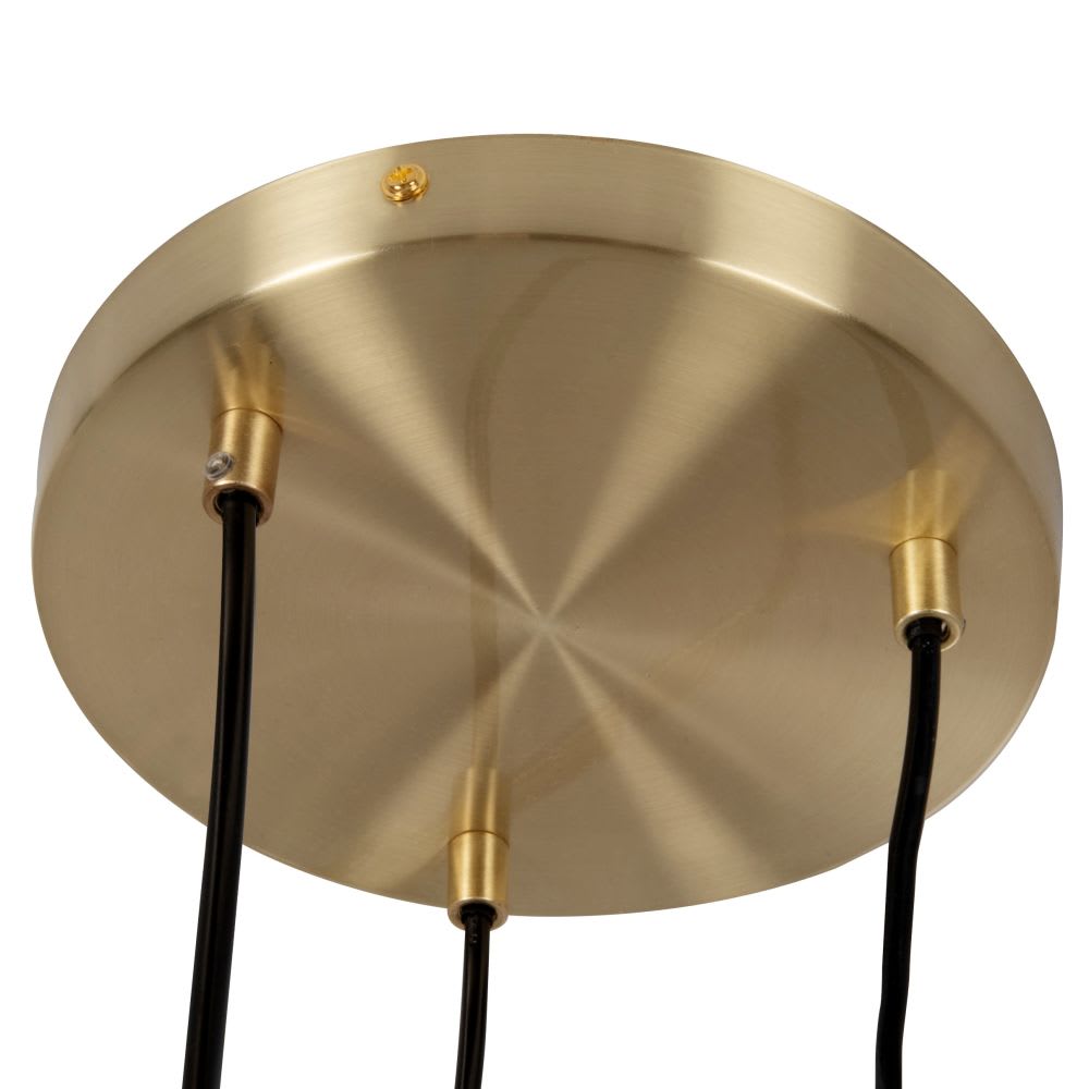 Suspension 3 globes en verre transparent et doré