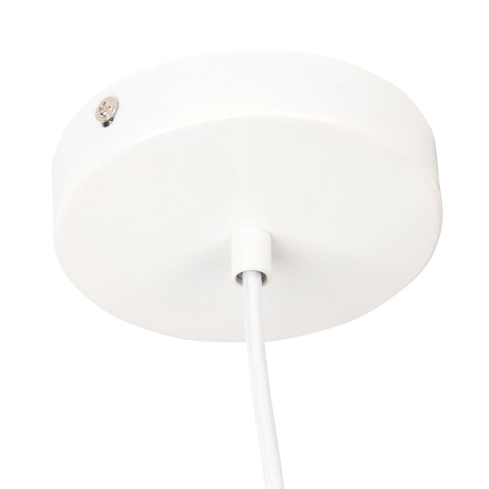 Suspension abat jour blanc et métal filaire doré H25 - Maisons du Monde