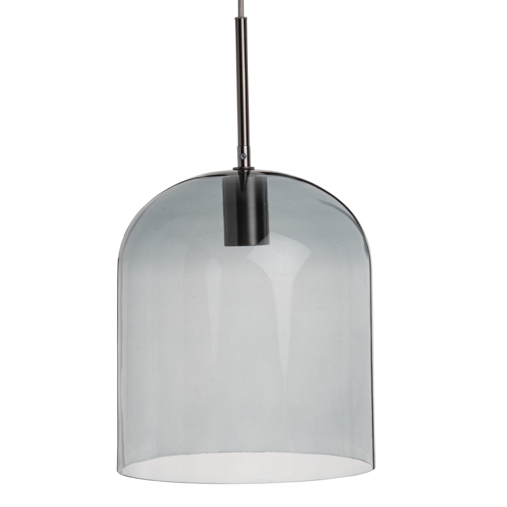 Suspension cloche en verre bleu gris