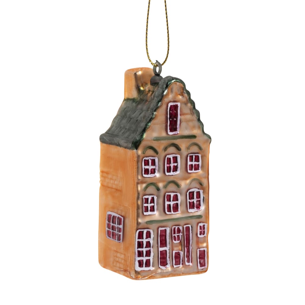 Suspension de Noël maison en verre jaune