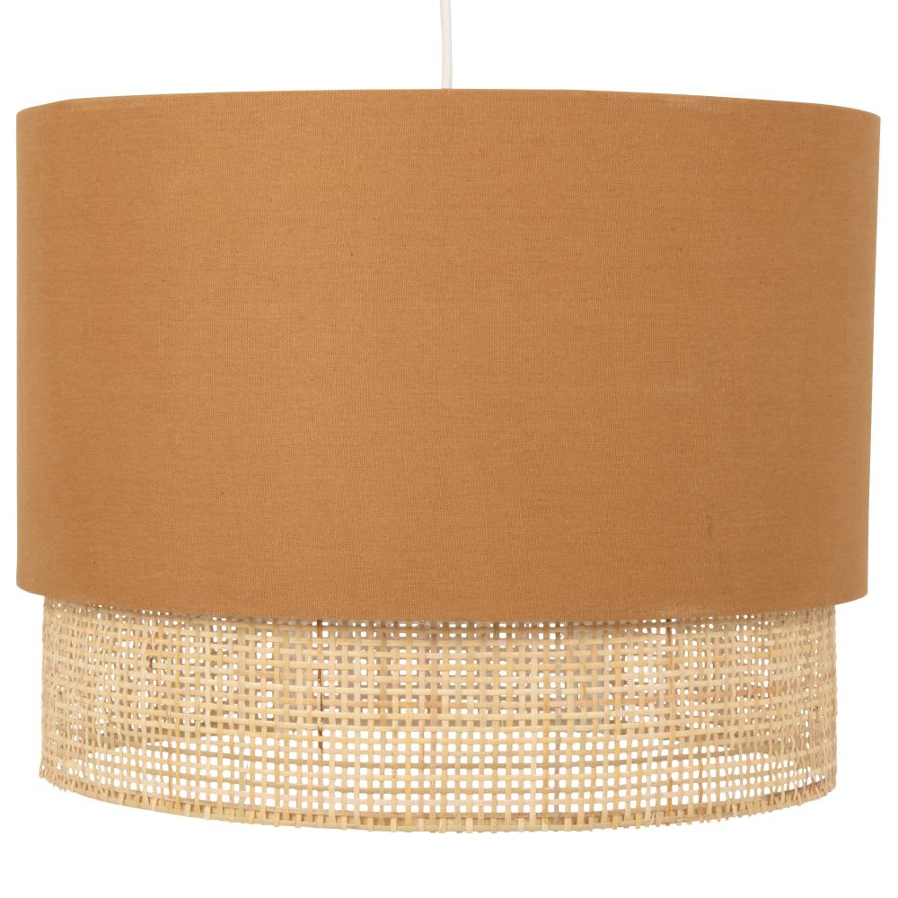 Suspension double tambour ocre et beige