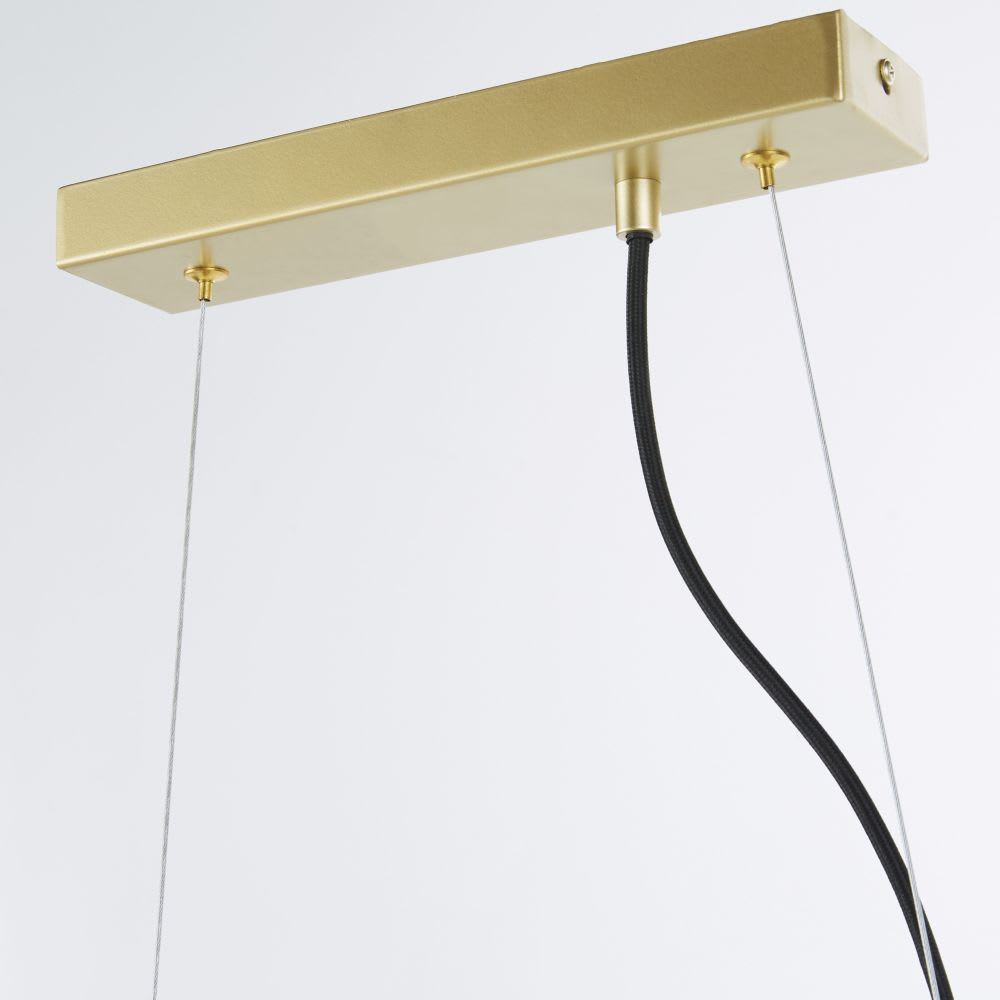 Suspension en acier doré et globes en verre ambré, H123 cm — vue 3
