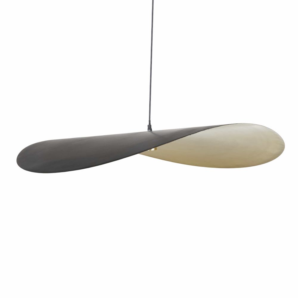 Suspension en aluminium noir et doré, Ø89 cm — vue 3