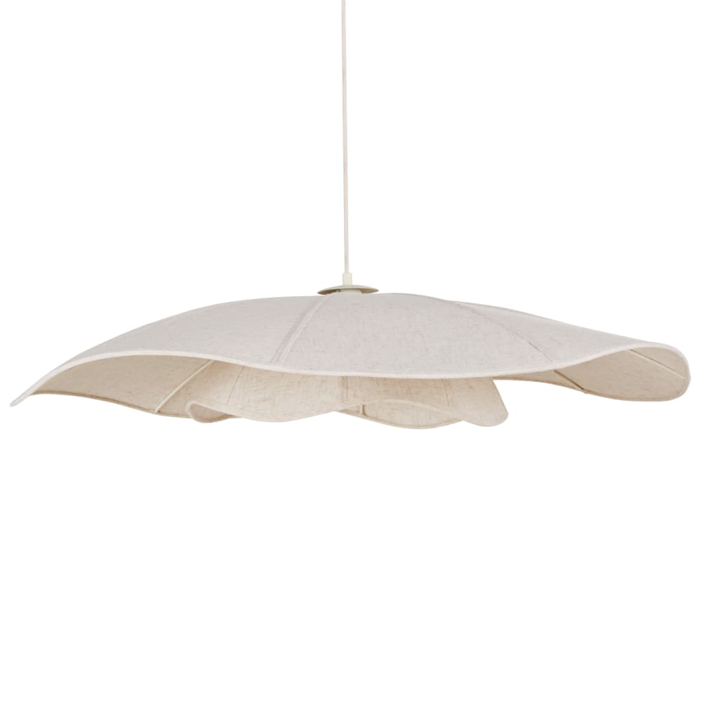 Suspension en lin beige crème, Ø85 cm