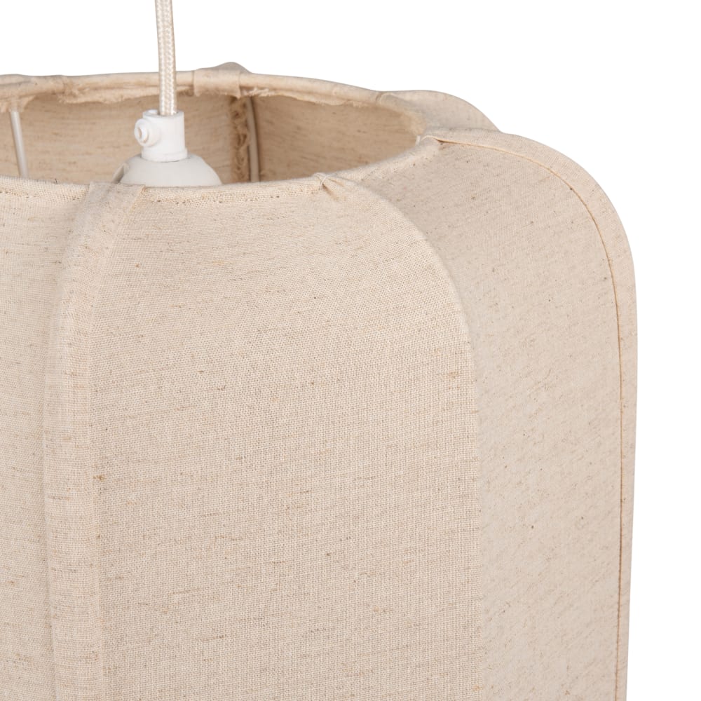 Suspension en lin et coton beige et métal blanc — vue 3