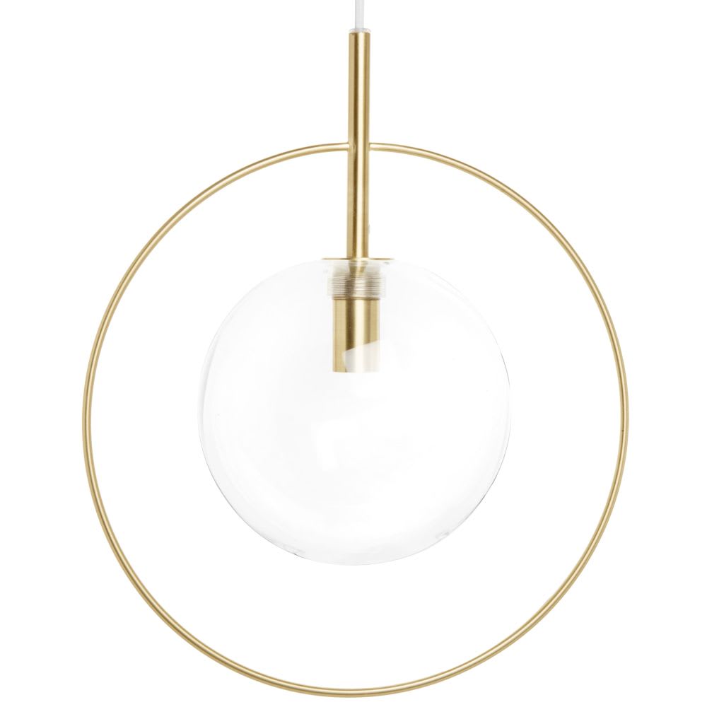 Suspension en métal doré et globe transparent