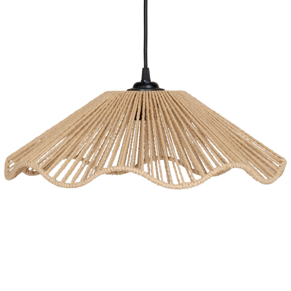 Suspension en papier tressé beige, Ø40 cm