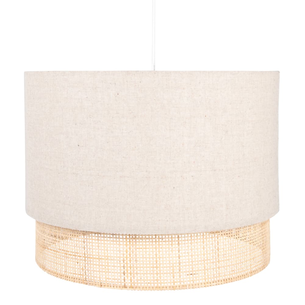 Suspension en rotin et polyester recyclé beige, Ø40 cm — vue 3