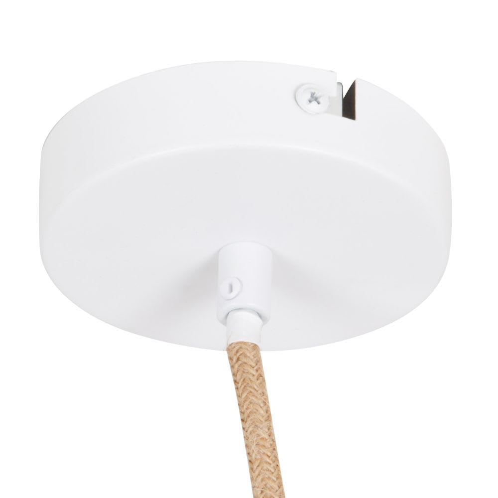 Suspension en rotin et polyester recyclé beige, Ø40 cm