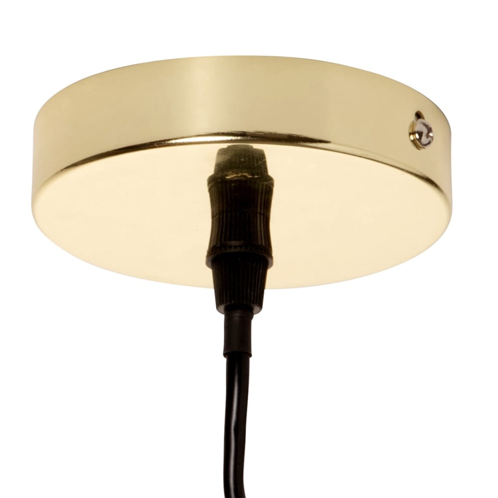 Suspension en verre ambré et acier doré, Ø25 cm — vue 4