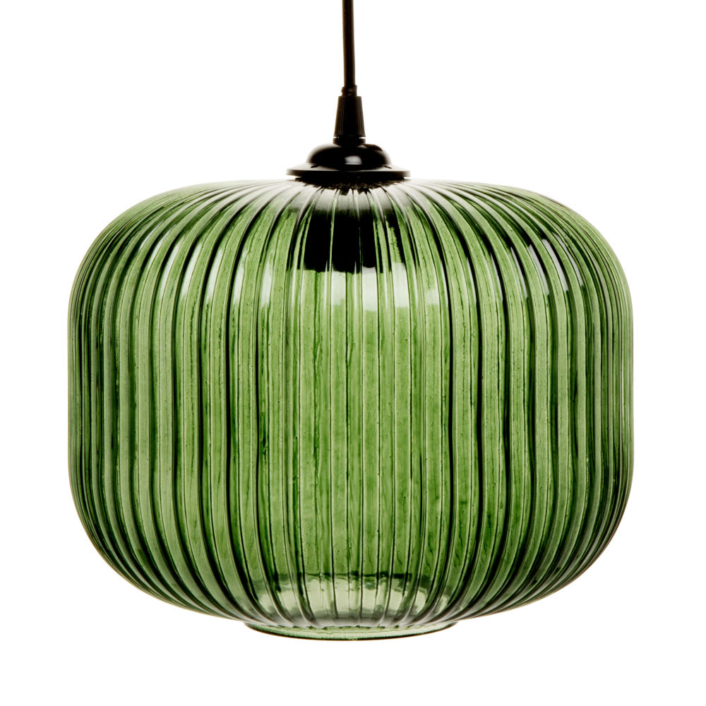 Suspension en verre teinté vert, Ø24 cm — vue 3