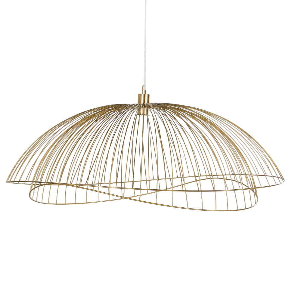 Suspension filaire double en métal doré