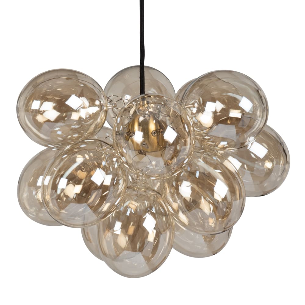 Suspension globes en verre de borosilicate ambré, L35 cm