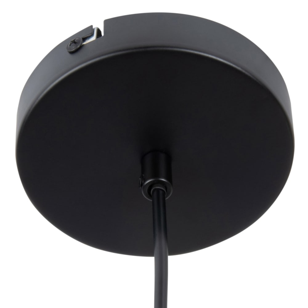 Suspension industrielle tambour en polyester recyclé blanc et noir - Maisons du Monde